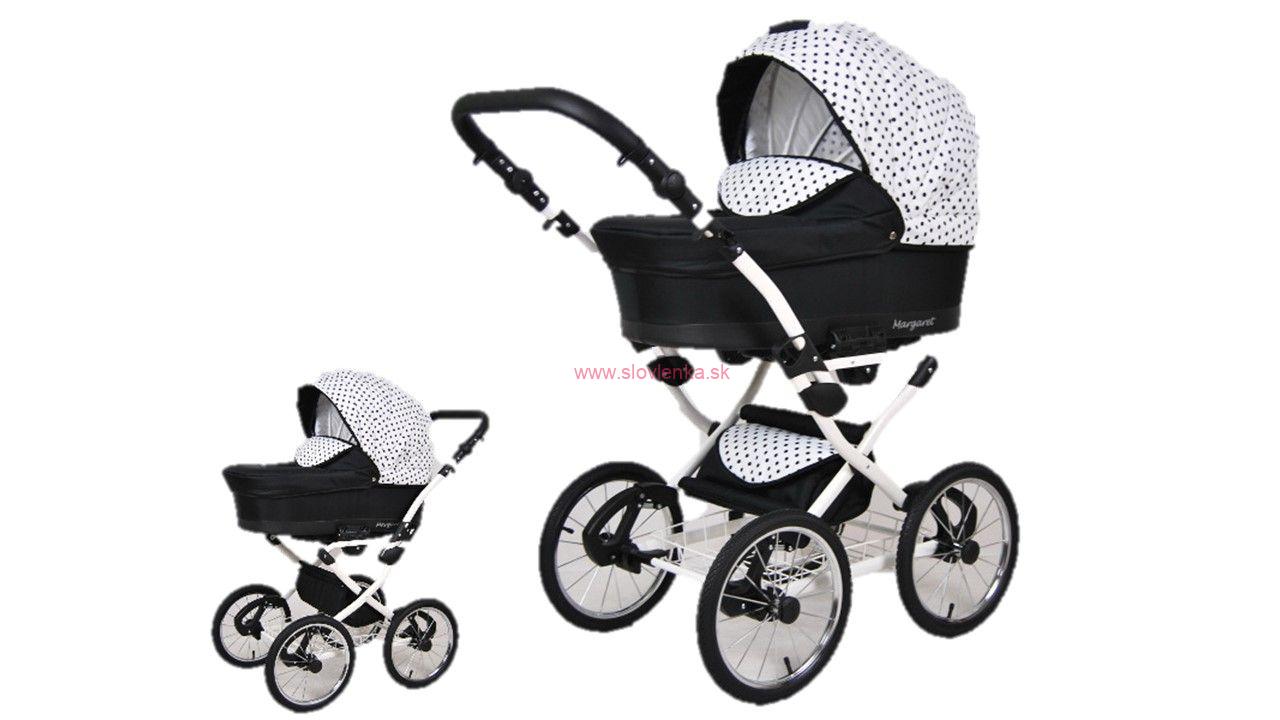 Kombinovaný kočík Raf-pol BABYLUX Margaret - Black grey (3-kombinácia) 