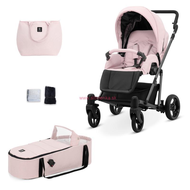 Kočík Kunert Roy grey frame 2v1 - pink