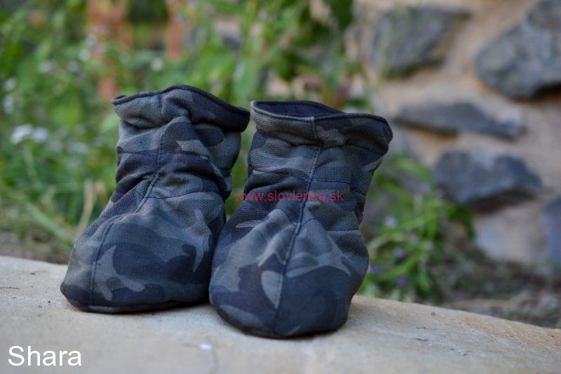 Capačky z teplákoviny s podšívkou bavlna úplet