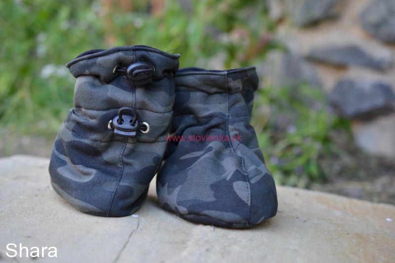 Capačky z teplákoviny s podšívkou bavlna úplet